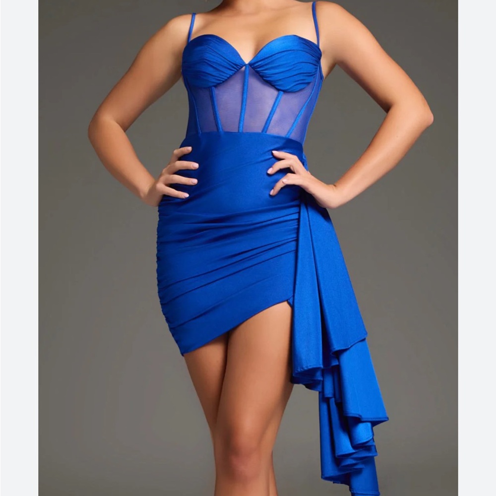 Chic Asymmetrical Blue Dress